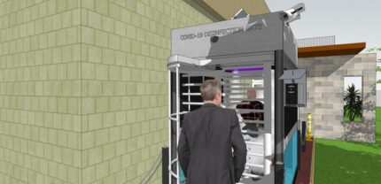 Coronavirus COVID-19 Human Staff Pass Disinfection Tunnel